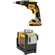 DEWALT DCF620D2 2.0AH 20-volt MAX XR Li-Ion Brushless Drywall ScrewGun and DW089LG 12V MAX 3 X 360 Line Laser, Green