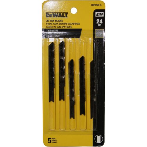  DEWALT DW3726-5 3-Inch 24 TPI Thin Metal Cut Cobalt Steel U-Shank Jig Saw Blade (5-Pack)