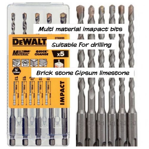  Dewalt DT60099-QZ Multi material drill bit-Set - Shockproof (5 Piece)