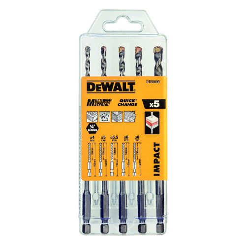  Dewalt DT60099-QZ Multi material drill bit-Set - Shockproof (5 Piece)