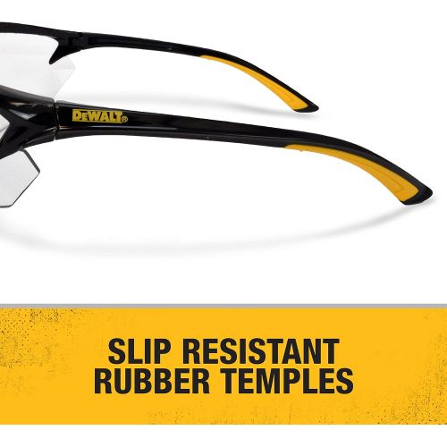  DEWALT DPG106 Spector In-Viz Bifocal Safety Glass - Black/Yellow Frame - Clear Lens - 2.5 Diopter, DPG106-125D