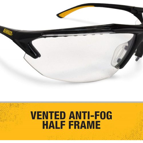  DEWALT DPG106 Spector In-Viz Bifocal Safety Glass - Black/Yellow Frame - Clear Lens - 2.5 Diopter, DPG106-125D