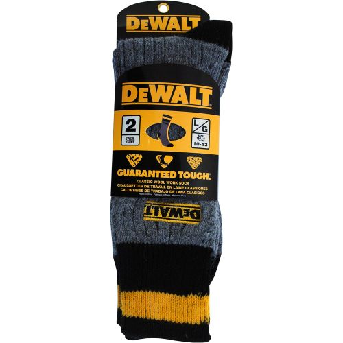  DeWALT Mens 2 Pack Wool Blend Boot Crew Socks