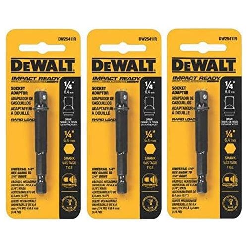  DEWALT DW2541IR 1/4-Inch Hex To 1/4-Inch Square IMPACT READY Socket Adaptor (3)