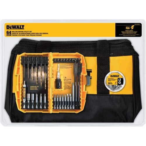  Dewalt DWA2BAG64A 64 Pc. Multi Size Black Oxide Drilling and Driving Utility Set with Bag