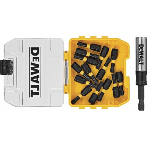  DEWALT FlexTorq Impact Driver Bit Set, Torx, 1/4-Inch x 1-Inch, 15-Piece (DWA3HLD1TX25-15)