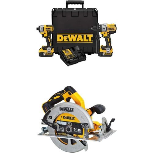  DEWALT DCK299P2 20V MAX XR 5.0Ah Premium Cordless Hammerdrill & Impact Driver Combo Kit with DWA2T40IR IMPACT READY FlexTorq Screw Driving Set, 40-Piece