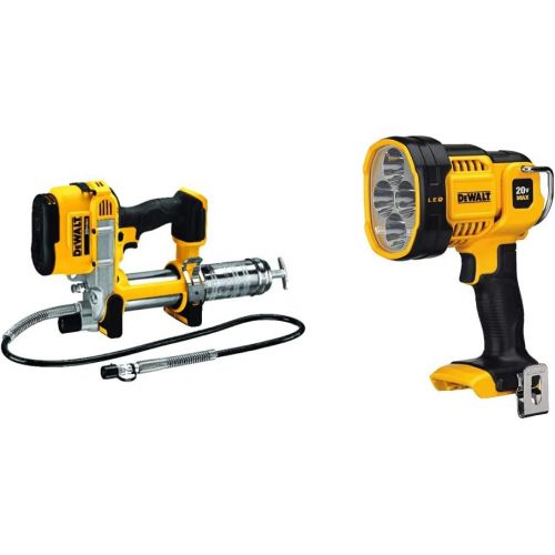  DEWALT 20V MAX Cordless Grease Gun, Tool Only (DCGG571B) & 20V MAX LED Work Light, Pivoting Head (DCL043)