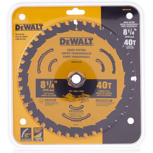  DEWALT Circular Saw / Table Saw Blade, 8-1/4-Inch, 40-Tooth (DWA181440)