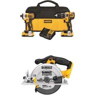 DEWALT DCK283D2 MAX XR Lithium Ion Brushless Compact Drill/Driver & Impact Driver Combo Kit, 20V with Circular Saw