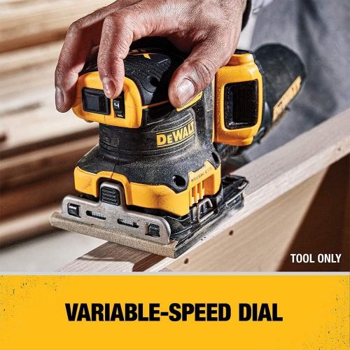  DEWALT 20V MAX XR Palm Sander, Variable Speed, 1/4-Inch Sheet with Battery Pack & Charger Kit, 3-Ah (DCW200B & DCB23C)