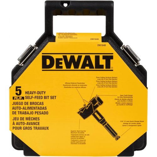  DEWALT Drill Bit, Self Feed, 5-Piece Kit (DW1648)