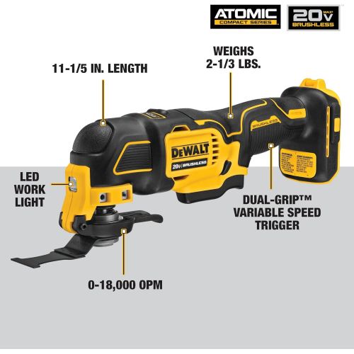  DEWALT DCS354D1 ATOMIC 20V MAX* Brushless Cordless Oscillating Multi-Tool Kit