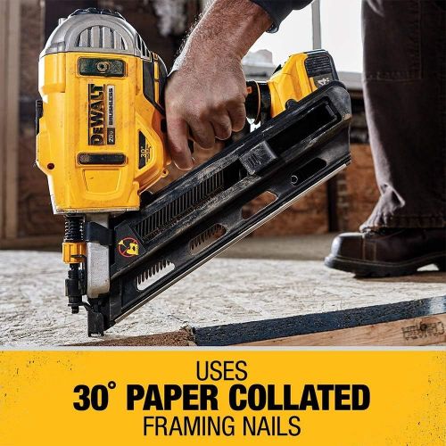  DEWALT 20V MAX Framing Nailer Kit, 30-Degree, Paper Collated