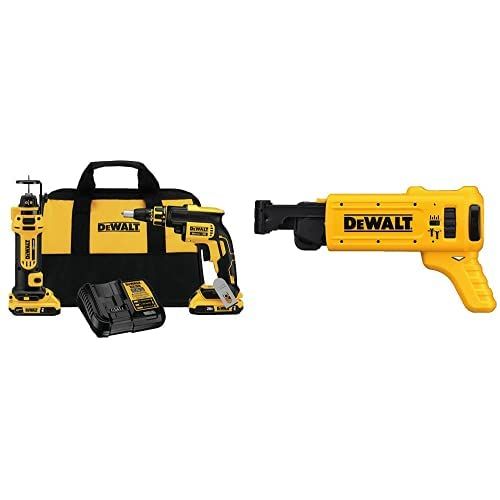  DEWALT DCK263D2 20V MAX XR Li-Ion Cordless Drywall Screwgun and Cut-out Tool Kit w/ DCF6201 20-volt MAX XR Li-Ion Drywall ScrewGun Cordless Collated Magazine Attachment