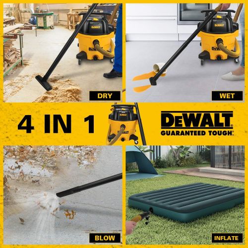  DEWALT 9 Gallon Wet/Dry VAC, Heavy-Duty Shop Vacuum with Attachments, 5 Peak HP, with Blower Function, DXV09PA, Yellow