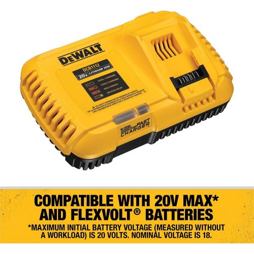  DEWALT Battery Charger, 20V + Flexvolt Fast Charger (DCB1112)