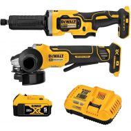 DEWALT 20V MAX* XR Angle Grinder Kit, 4.5-Inch Paddle Switch Small Angle Grinder and 1-1/2-Inch Die Grinder, 2-Tool (DCK203P1)