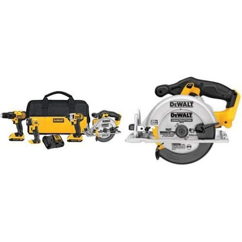  DEWALT DCK421D2 20V MAX Lithium-Ion 4-Tool Combo Kit, 2.0Ah and Circular Saw