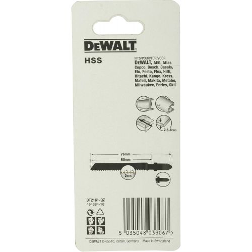  Dewalt DT2161-QZ Jigsaw Blade HSS steel, up to 6mm (5 piece)