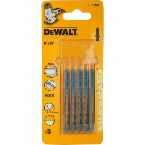  Dewalt DT2161-QZ Jigsaw Blade HSS steel, up to 6mm (5 piece)