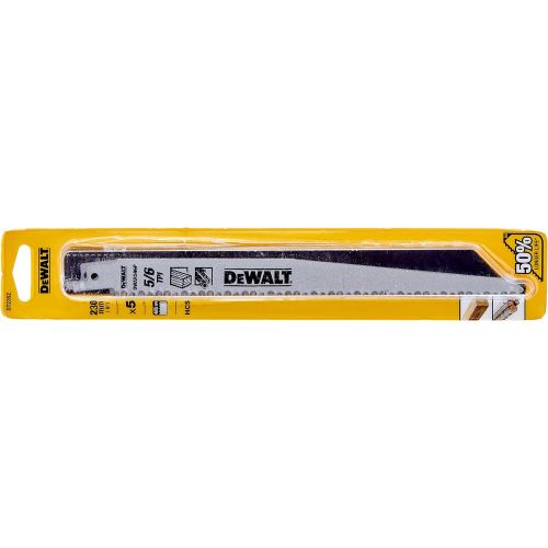  Dewalt DT2352-QZ HCS Wood Reciprocating Blades (5 Piece), 9.44