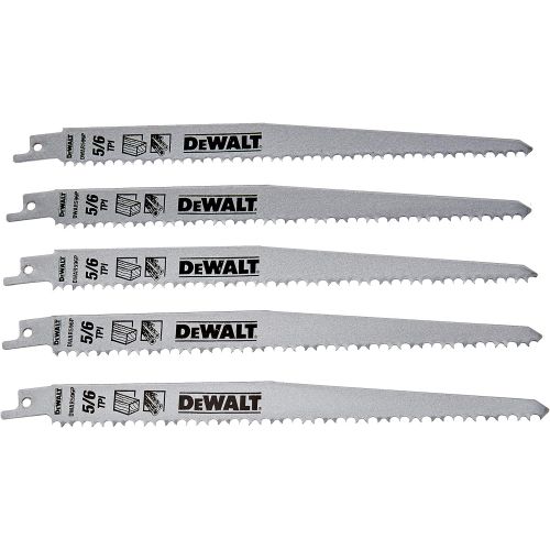  Dewalt DT2352-QZ HCS Wood Reciprocating Blades (5 Piece), 9.44