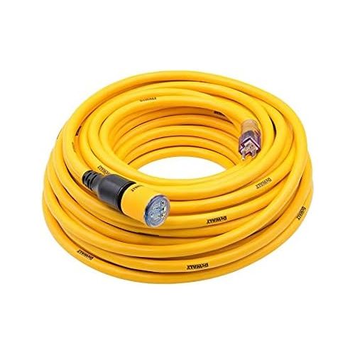  100 Foot 12/3 SJTW DEWALT Click-to-Lock Lighted Extension Cord