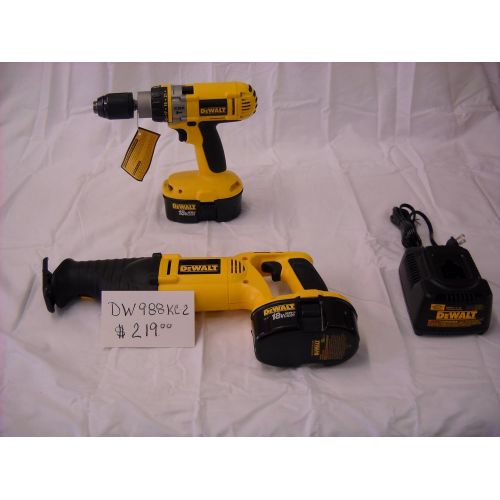  DEWALT DW988KC-2 18 Volt XRP 1/2-Inch Drill/Driver/Hammerdrill and Reciprocating Saw Combo Kit