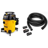 DeWALT 12 Gallon Poly Wet/Dry Vac & Workshop Wet Dry Vacuum Accessories WS25022A Extra Long Wet Dry Vacuum Hose, 2-1/2-Inch x 20-Feet Locking Wet Dry Vac Hose for Wet Dry Shop Vacu