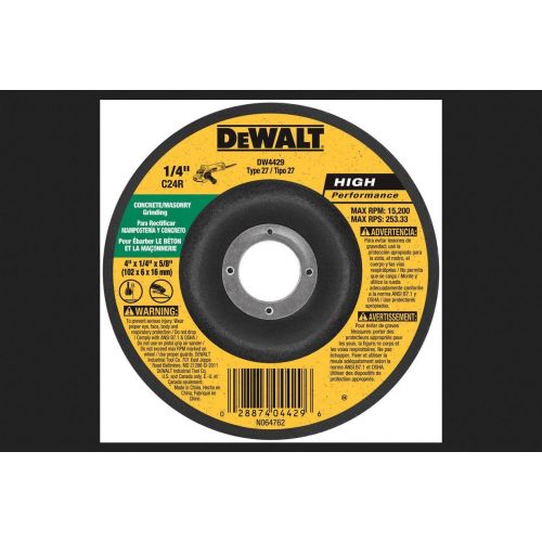  Dewalt Masonry Grinding Wheel 1/4 Thick, 4 Dia, 5/8 Arbor