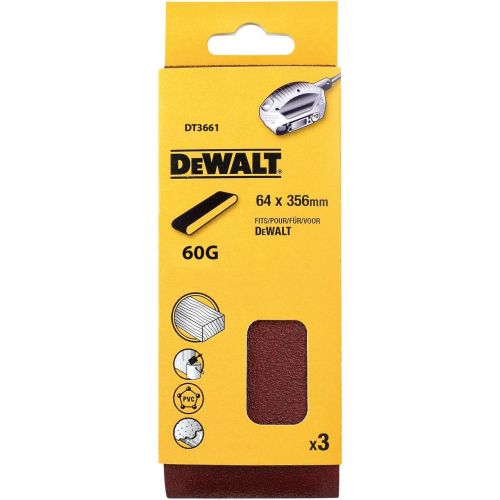 Dewalt DT3661-QZ K60 Sanding belt (3 Piece), 2.52 x 14.02