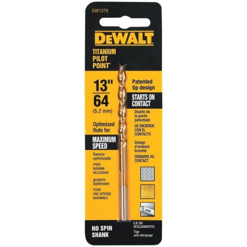  Dewalt 13/64 Titanium Pilot Point Drill Bit DW1379