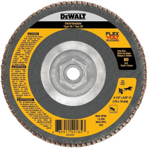  DEWALT DWAFV84560H FLEXVOLT T29 60G Flap Disc, 4-1/2 x 5/8-11