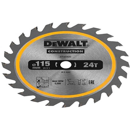  Dewalt DT20420-QZ Hoja para Sierra Circular estacionaria 115 x 10 mm 24D