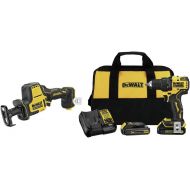 Dewalt DCD708C2-DCS369B-BNDL ATOMIC 20V MAX 1/2 in. Cordless Drill Driver Kit and One-Handed Cordless Reciprocating Saw