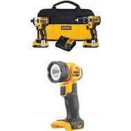 DEWALT DCK283D2 MAX XR Lithium Ion Brushless Compact Drill/Driver & Impact Driver Combo Kit, 20V with 20-Volt MAX LED Flashlight
