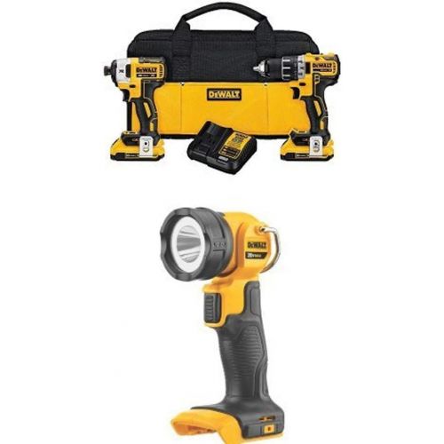  DEWALT DCK283D2 MAX XR Lithium Ion Brushless Compact Drill/Driver & Impact Driver Combo Kit, 20V with 20-Volt MAX LED Flashlight