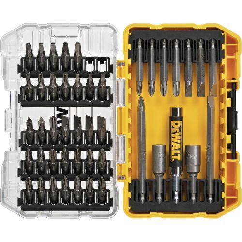  Custom Leathercraft DG5543 16 in. 33 Pocket Tool Bag, Black & DEWALT Screwdriver Bit Set with Tough Case, 45-Piece (DW2166)