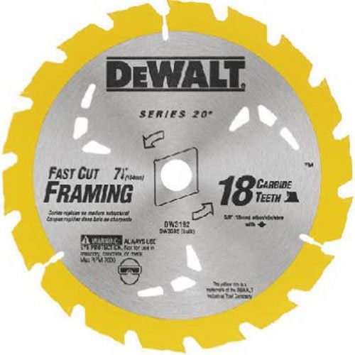  DEWALT DW3592B10 7-1/4-Inch 18T Carbide Thin Kerf Circular Saw Blade