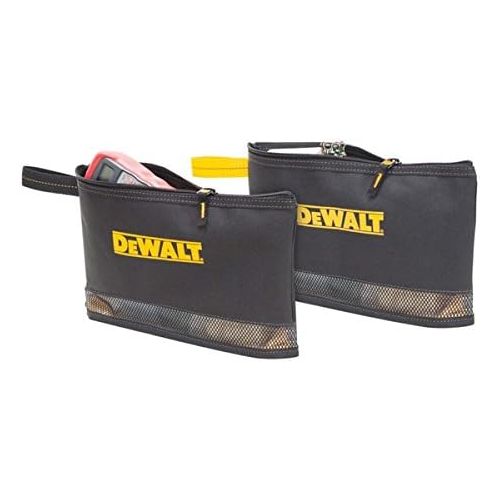  DEWALT Custom Leathercraft DG5543 16 in. 33 Pocket Tool Bag, Black & Purpose Zip Bags, 2 Pack