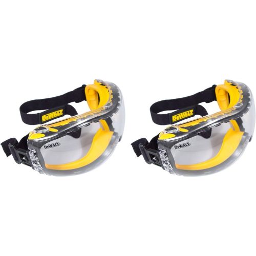  DEWALT DPG82-11 Concealer Clear Anti-Fog Dual Mold Safety Goggle,ZNKJxm 2 Pack (1 Count Clear Lens)