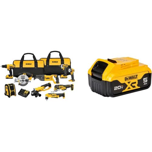  DEWALT DCK940D2 20V MAX Lithium Ion 9-Tool Combo Kit with DCB205 20V MAX XR 5.0Ah Lithium Ion Battery-Pack