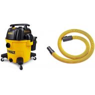 DeWALT DXV10P 10 Gallon Quiet Poly Wet Dry Vacuum Yellow & DXVA19-2500 Ultra Durable Hose 1-7/8, Yellow