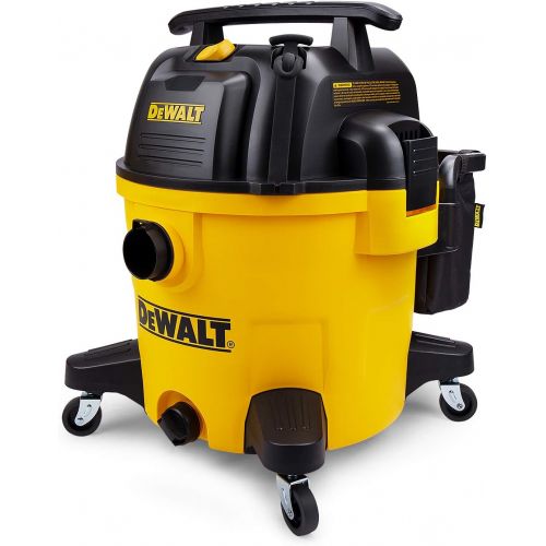  DeWALT DXV10P 10 Gallon Quiet Poly Wet Dry Vacuum Yellow & DXVA19-2500 Ultra Durable Hose 1-7/8, Yellow