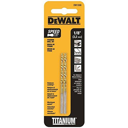  Dewalt DW1308 1/8 Titanium Split Point Drill Bit