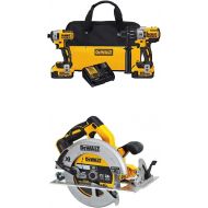 DEWALT DCK299M2 20V MAX XR 4.0Ah Premium Cordless Hammerdrill & Impact Driver Combo Kit with DCS570B 7-1/4 (184mm) 20V Cordless Circular Saw with Brake (Tool Only)