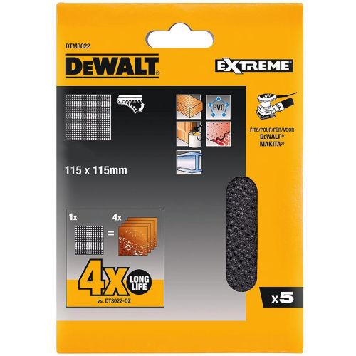  DEWALT 1/4 Mesh Sanding Sheets Fine 120 Grit (Pack of 5)