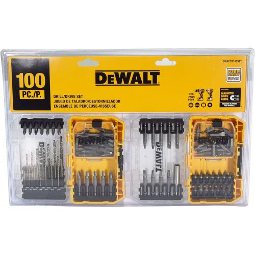  Dewalt DWACST100SET 100-piece Combination Impact Screwdriver Bit and Drill Set