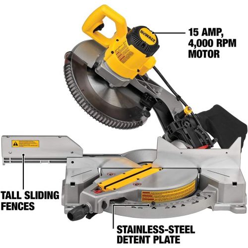  DEWALT Miter Saw Stand, Heavy Duty with 12-Inch Miter Saw, 15-Amp, Single Bevel, Compound (DWX723 & DWS715)